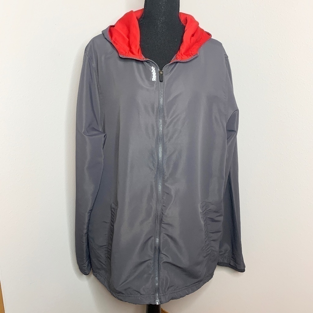 Reebok Grey Lightweight Men's Windbreaker Jacket (XL)